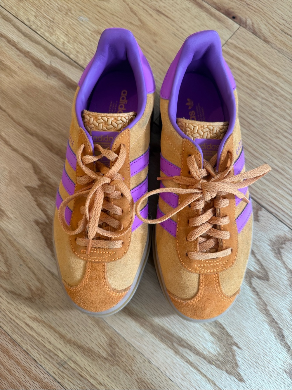 adidas Women Orange and Pink / Purple Gazelle Sneakers
